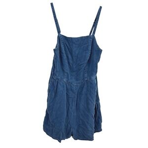 Old Navy Lyocell Cami Romper‎ Medium Blue Sleeveless Pockets Vacation Minimalist